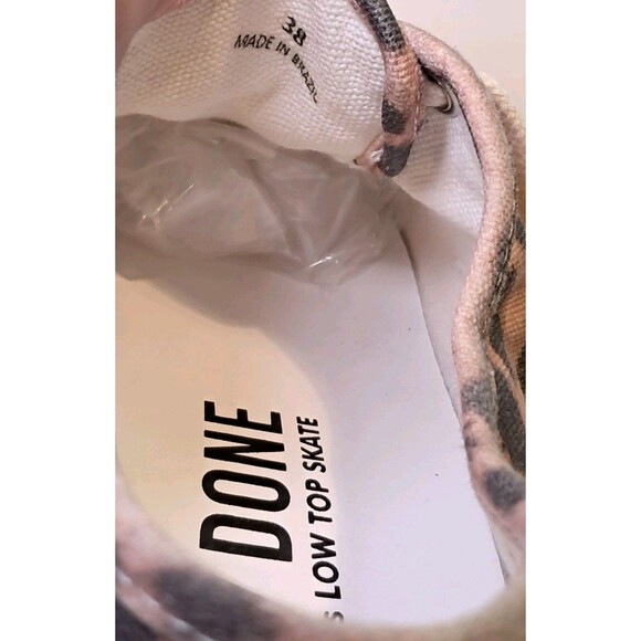 Re/Done Faded Leopard Print Low Top Skate Sneakers Lace Ups Size 38 EU/7.5 US - Picture 7 of 8